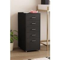 Movable Vertical File Cabinet with 5 Drawers
