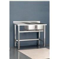 Stainless Steel Kitchen Sink with Left Drainboard