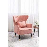 Velvet Tufted Armchair with Lumbar Cushion