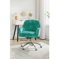 Velvet Upholstered Wheeled Swivel Office Chair
