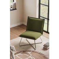 Modern Linen Accent Chair with Metal Base