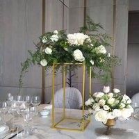 80cm Metal Rectangular Flower Stand Pedestal