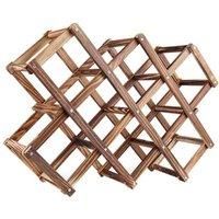 Livingandhome Decorative Foldable Solid Wood Cube Stackable Wine Rack