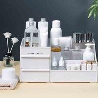 LivingandHome Living and Home Multi-purpose White Makeup Storage Box Drawers Organizer 25.2X15.4X11.5Cm
