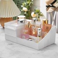 LivingandHome Living and Home Multi-purpose White Makeup Storage Box Drawers Organizer 34.5X21.3X16Cm