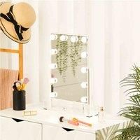 LivingandHome Living and Home Rectangular Hollywood Vanity Makeup Mirror 36 5X47 5Cm