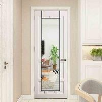 LivingandHome Living and Home Full Length Metal Frame Over The Door Full Length Mirror-black 37X147Cm