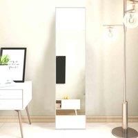 LivingandHome Living and Home Full Length Metal Frame Over The Door Full Length Mirror-white 37X147Cm