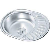 Livingandhome Inset Stainless Steel Kitchen Sink Reversible Catering Drainer