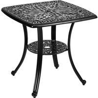 Square Cast Aluminium Outdoor Bistro Table Black