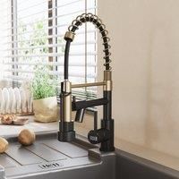 Stainless Steel Kitchen Faucet with Pull Down Spring Spout and Pot Filler