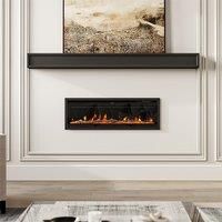40/50/60/70/80 Inch Electric Fireplace 9 Colour LED Flame Effect Heater With Remote Control