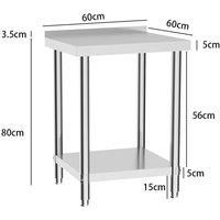 2 Tiers Commercial Kitchen Prep Table Stainless Steel Work Table