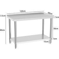 2 Tiers Commercial Kitchen Prep Table Stainless Steel Work Table