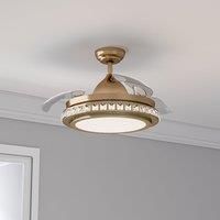 42 Inch Retractable Ceiling Fan Light Lamp with Remote Control