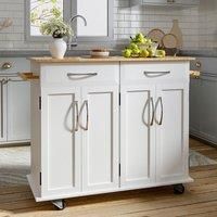 3ft Wooden Large Catering Trolley Cart Kitchen Cabinet with Drawer