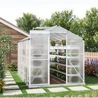 Living and Home Silver Aluminum Framed 6x6 Greenhouse with Vent