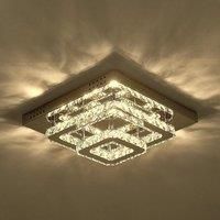 Modern 2-Tier Crystal LED Ceiling Light Fixture Dimmable/Non-dimmable