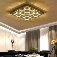 68 W Square LED Ceiling Light with Crystal Dimmable Warm Light