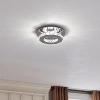 30cm W Stacked LED Ceiling Light with Crystal Rims Energy Saving