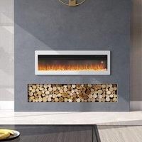 40/50/60 Inch Black/White 9 flame colour Electric Fireplace 1800W Wall Mounted Heater With Installation Kit