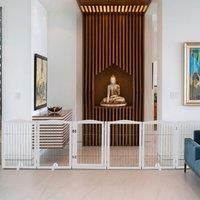 80cm Height Freestanding Wooden Pet Playpen 4-Panel