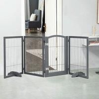 80cm Height Freestanding Wooden Pet Playpen 4-Panel