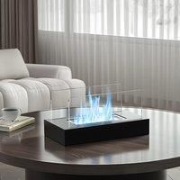 35cm L Table Fireplaces Bio Ethanol Fireplace Tabletop Metal Base Burner Fire
