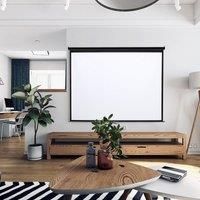 4:3 Projector Screen with Manual Pull Down for Home Theater