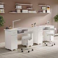 120cm Wide Wheeled Manicure Table with Electric Dust Extractor