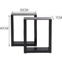Set of 2 Industrial Heavy Duty Rectangular Metal Table Legs