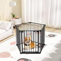 Black Foldable 5/6 Panels Metal Pet Playpen