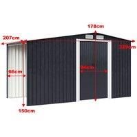329cm W Garden Metal Storage Shed with Log Storage