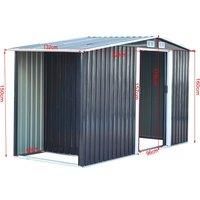 329cm W Garden Metal Storage Shed with Log Storage