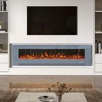 72 inch Wall Mounted Electric Fireplaces With Remote Control 9 Flame Colours Heater