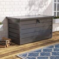 350L Grey Metal Outdoor Garden Storage Box Lockable