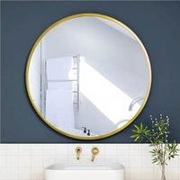 Nordic Round Bathroom Framed Mirror Wall Hanging, Gold&Black