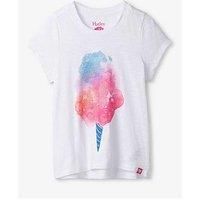 Hatley Girls Cotton Candy Graphic Short Sleeve T-Shirt - White