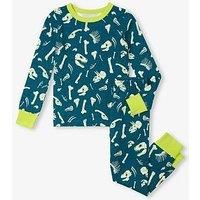 Hatley Boys Glow In The Dark Slub Jersey Pyjamas - Green