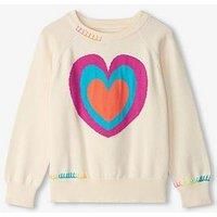 Hatley Girls Heart Knitted Jumper - White