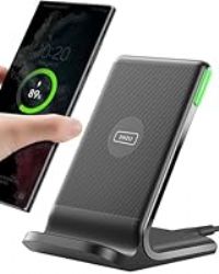 INIU Wireless Charger, 15W Fast Wireless Charging Stand Qi-Certified with Sleep-friendly Adaptive Light & Dual Charging Modes for iPhone 13 12 11 Pro X 8 Plus Samsung Galaxy S20 S10 S9 Note 10 LG etc
