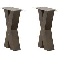 Coffee Table Legs X-Shaped 2 pcs Natural Steel 28x(42-43) cm Steel