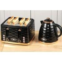 Homcom Matching 1.7L Kettle And 4 Slice Toaster Set  Grey & Black Colours | Wowcher