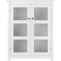 Elegant Home Fashions Connor Floor Cabinet with 2 Glass Doors White ELG-580, 66 x 34.9 x 86.4