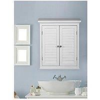 Versanora Wooden Cupboard Wall Mounted Double Door Bathroom Storage Cabinet, MDF, White, 50.8 x 17.78 x 60.96 cm