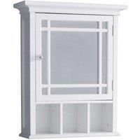 Teamson Home Bathroom Neal Wooden Medicine Cabinet Mirrored Door White 7442