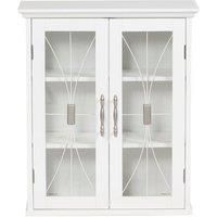 Teamson Home Wooden Bathroom Wall Cabinet with Doors, Bathroom Storage Cabinet, Removable Wall Cabinet, Adjustable Shelves, White, Delaney Collection
