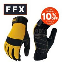 DeWalt DPG24L Fingerless Framers Gloves Black Yellow Tough Work Neoprene