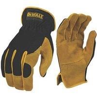 DEWALT DPG216 Leather Hybrid Rigger Garden & Work Glove - Leather Palm Grip, Comfortable Breathable Back - Large
