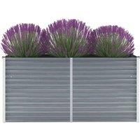 Garden Raised Bed Galvanised Steel 160x40x77 cm Grey
